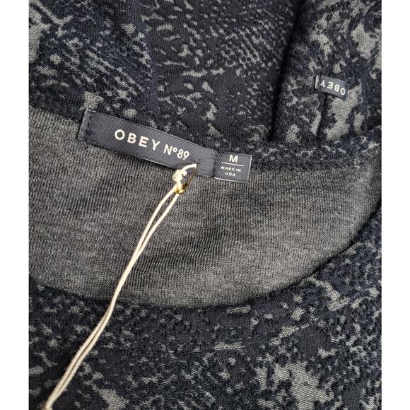 NWT Obey No 89 Sidewinder Long Sleeve Top Black Burnout Textured USA Made Size M - Picture 6 of 10